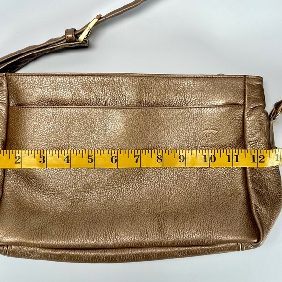 SAS Gold Metallic with Keychain Attachment hand Sewn Crossbody Leather - Picture 12 of 12